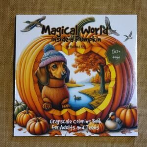 Magical World Inside A Pumpkin By Reflect Rio Grayscale Coloring Book